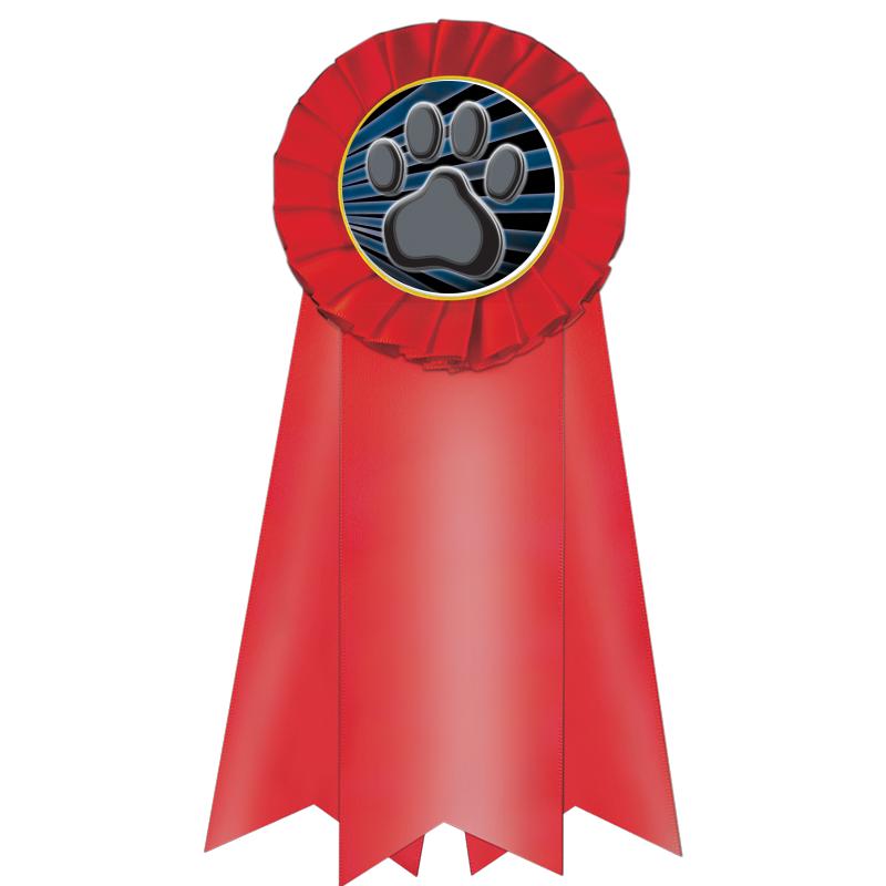 7" JUMBO RED MYLAR ROSETTE