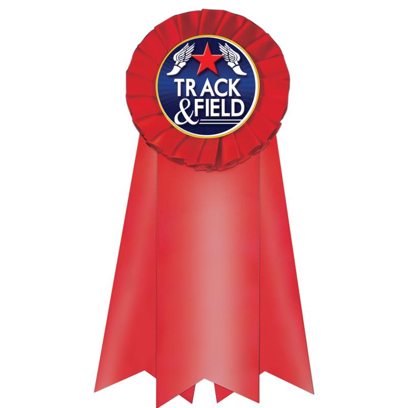 7" JUMBO RED MYLAR ROSETTE