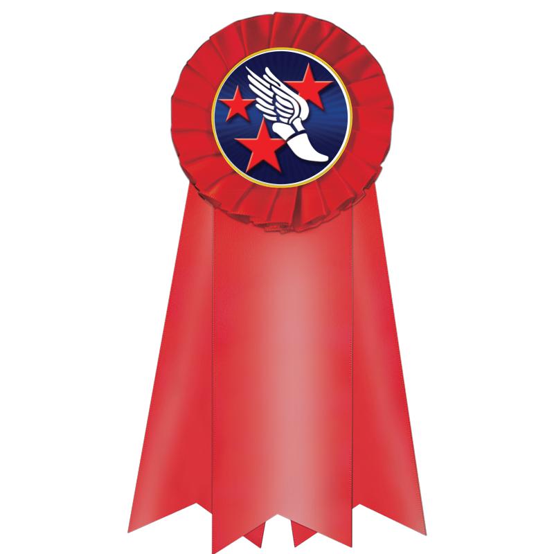 7" JUMBO RED MYLAR ROSETTE