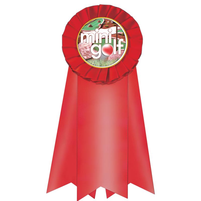 7" JUMBO RED MYLAR ROSETTE