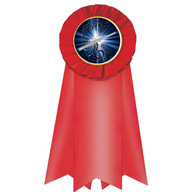 7" JUMBO RED MYLAR ROSETTE