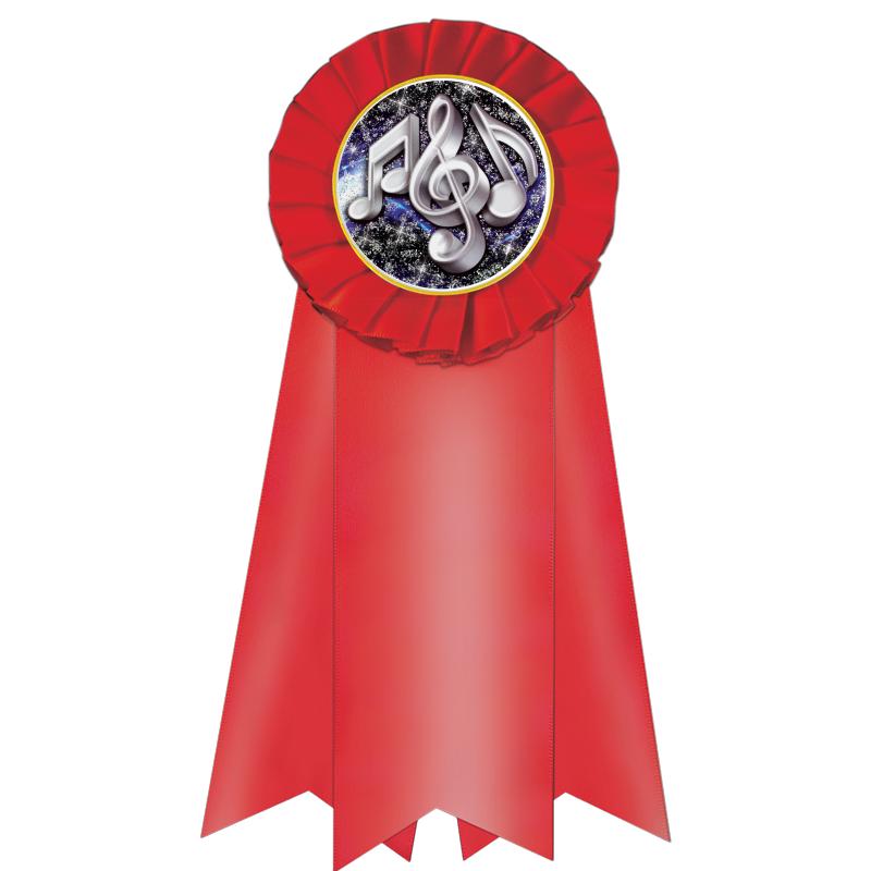 7" JUMBO RED MYLAR ROSETTE