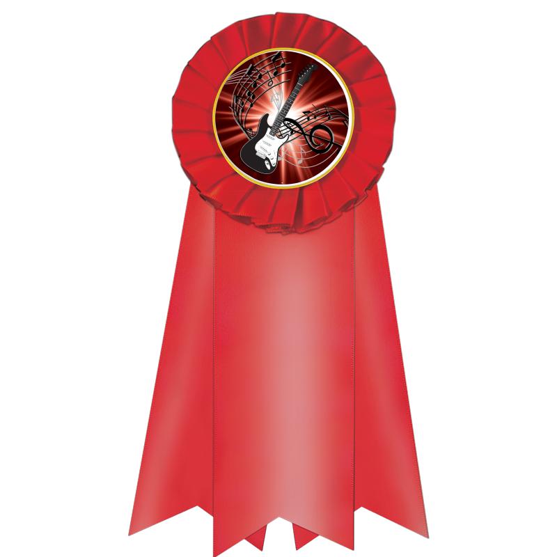 7" JUMBO RED MYLAR ROSETTE