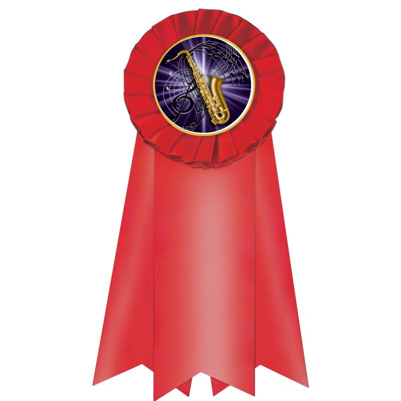 7" JUMBO RED MYLAR ROSETTE