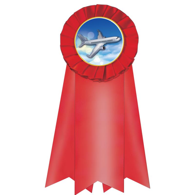 7" JUMBO RED MYLAR ROSETTE