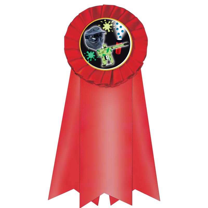 7" JUMBO RED MYLAR ROSETTE