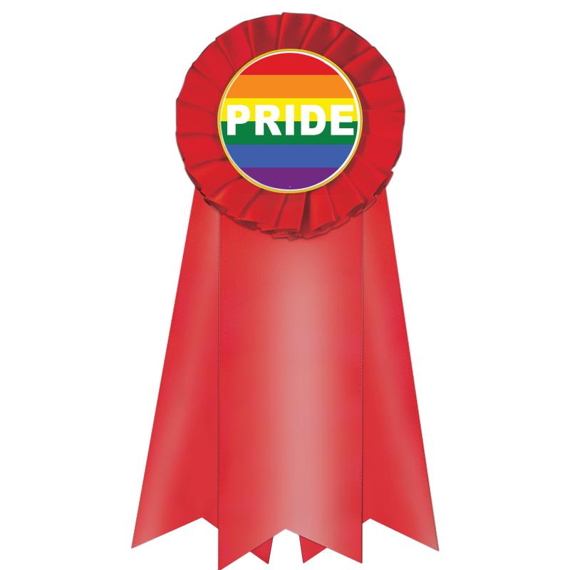 7" JUMBO RED MYLAR ROSETTE