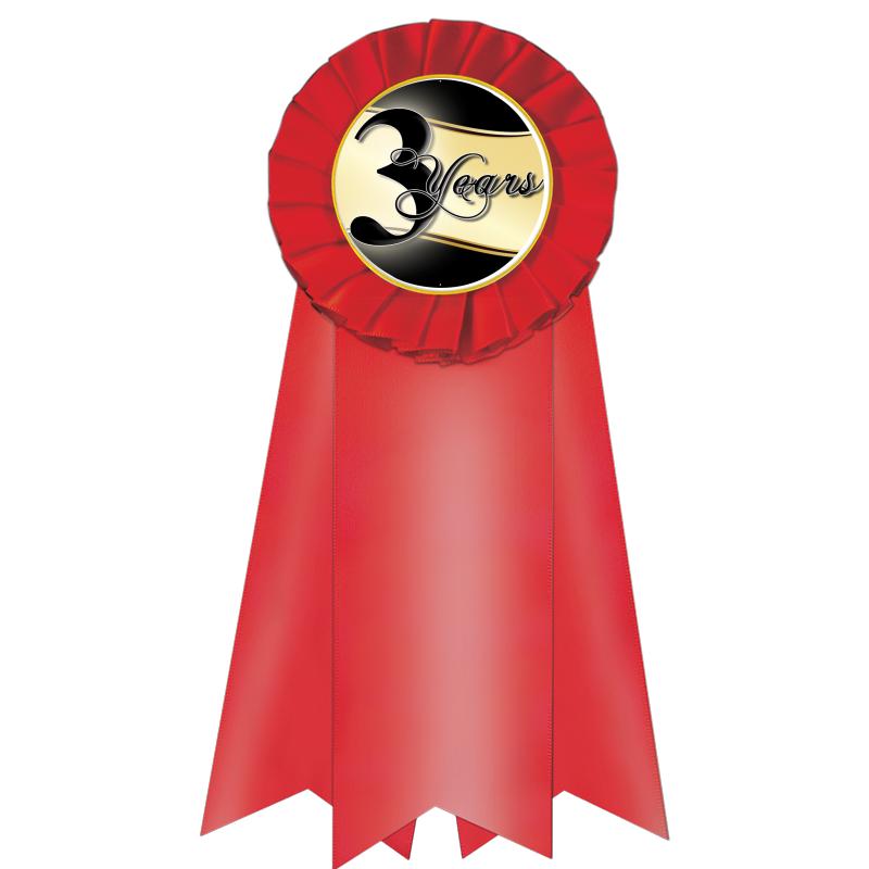 7" JUMBO RED MYLAR ROSETTE