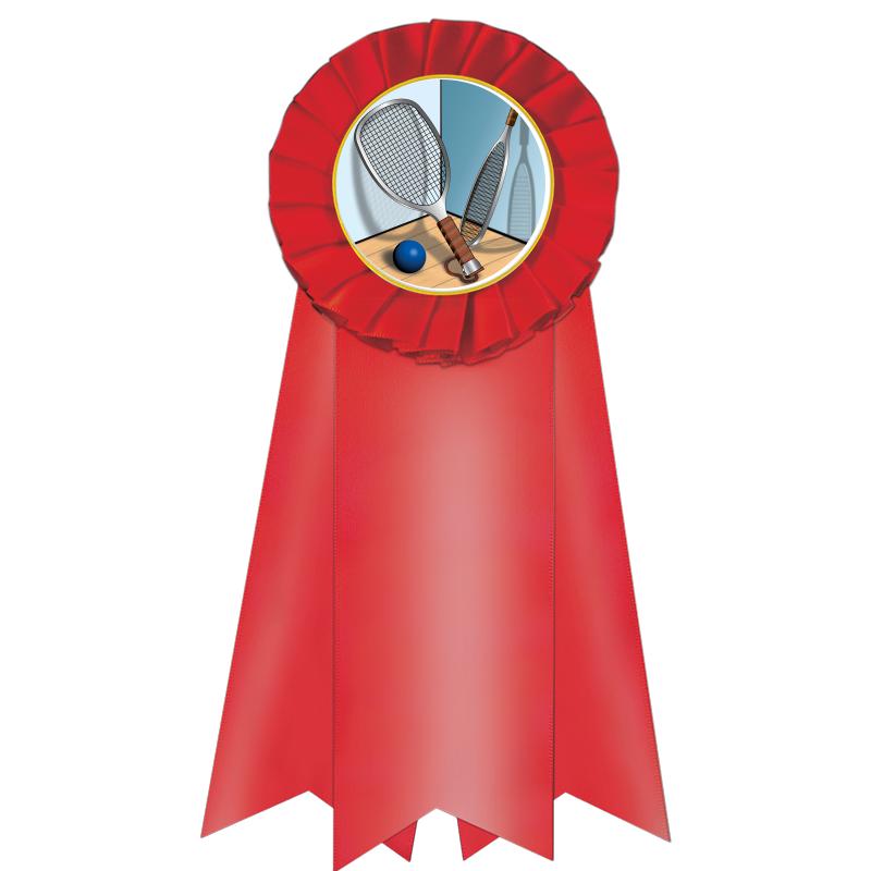 7" JUMBO RED MYLAR ROSETTE