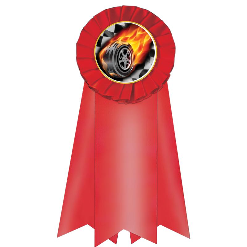 7" JUMBO RED MYLAR ROSETTE