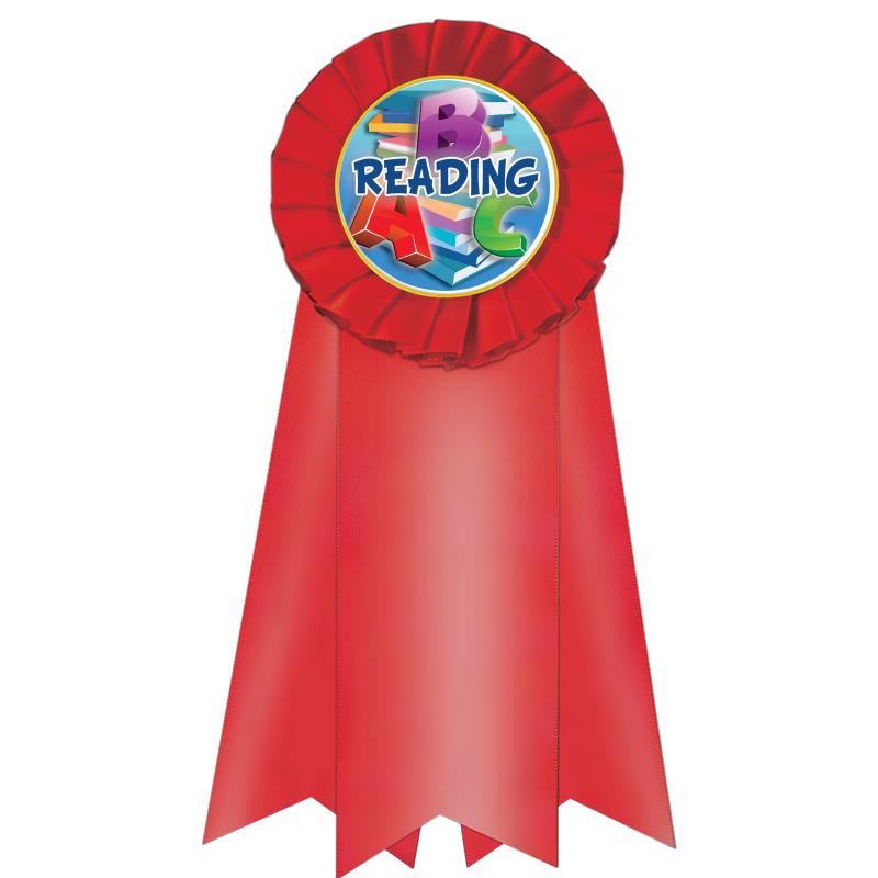 7" JUMBO RED MYLAR ROSETTE