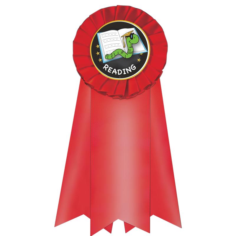 7" JUMBO RED MYLAR ROSETTE