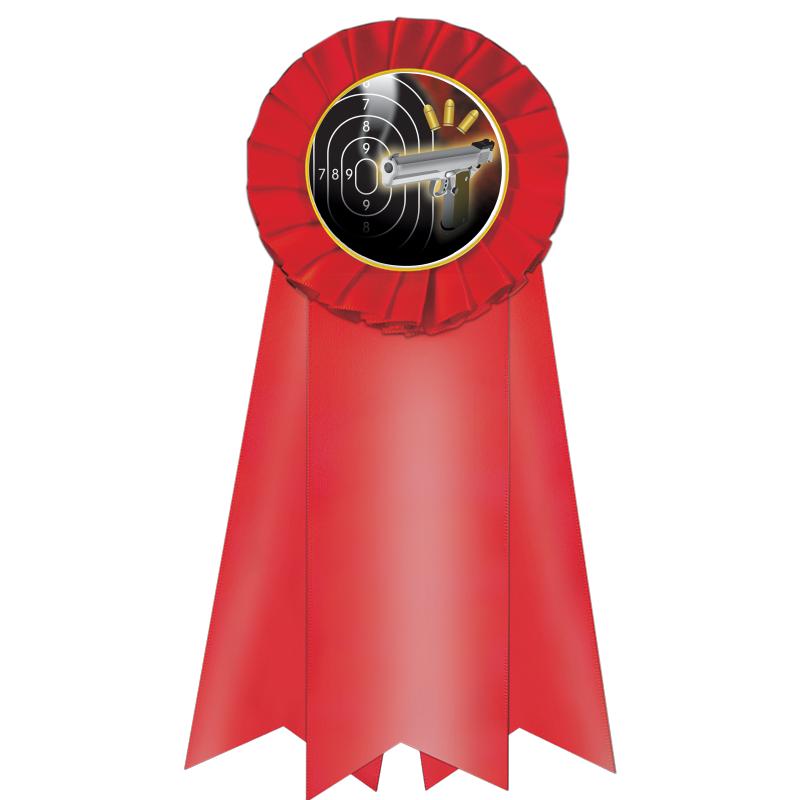 7" JUMBO RED MYLAR ROSETTE