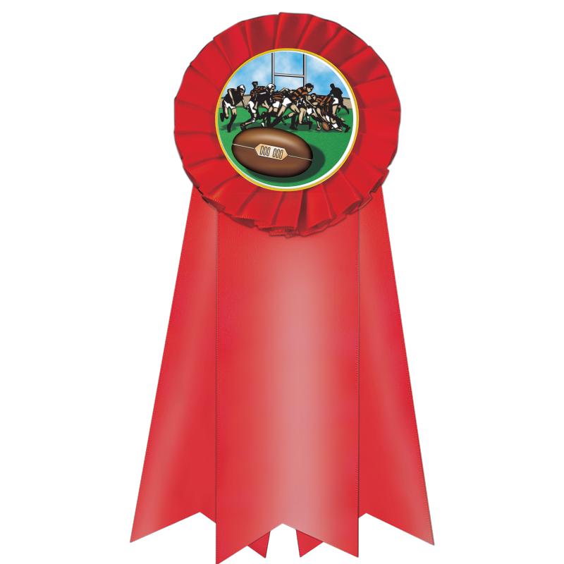 7" JUMBO RED MYLAR ROSETTE
