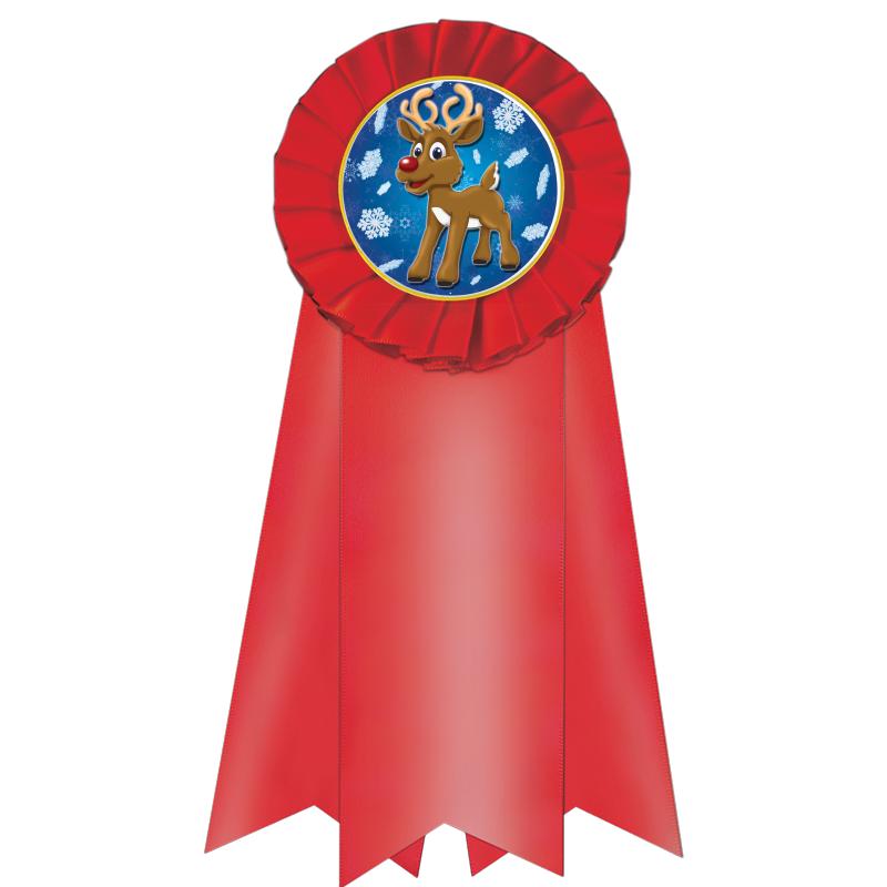 7" JUMBO RED MYLAR ROSETTE