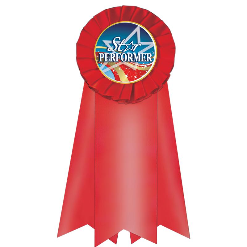 7" JUMBO RED MYLAR ROSETTE