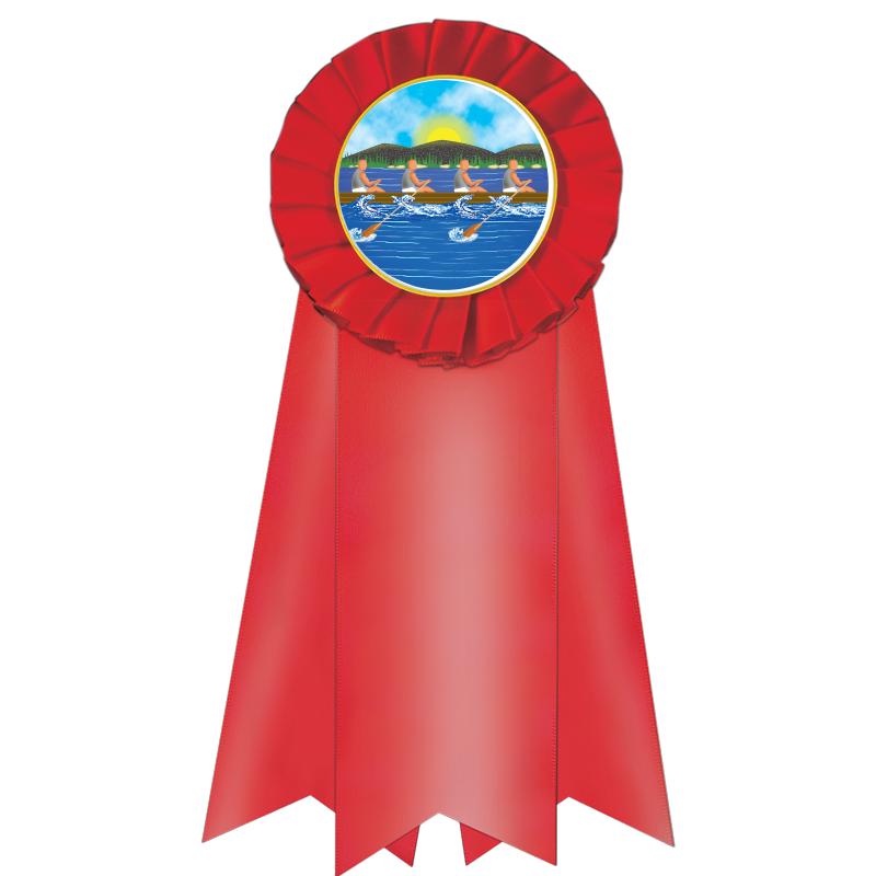 7" JUMBO RED MYLAR ROSETTE