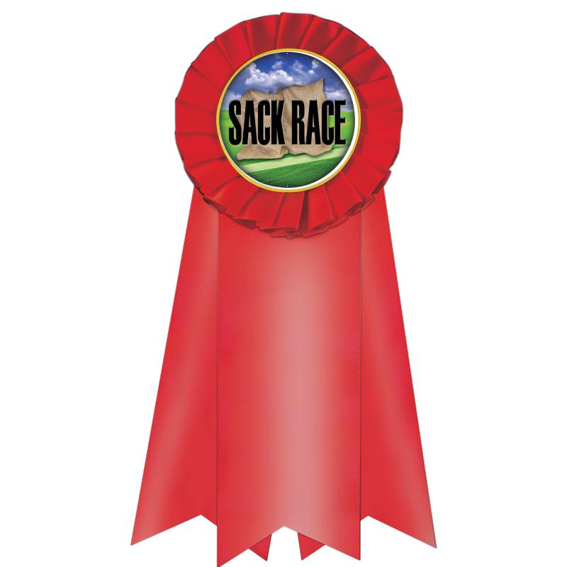 7" JUMBO RED MYLAR ROSETTE