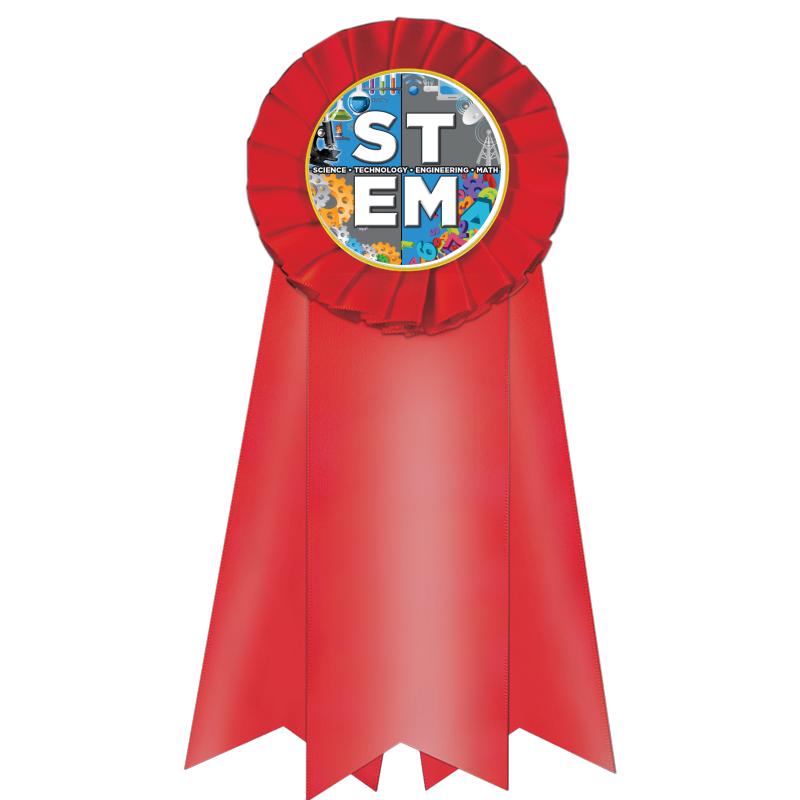 7" JUMBO RED MYLAR ROSETTE