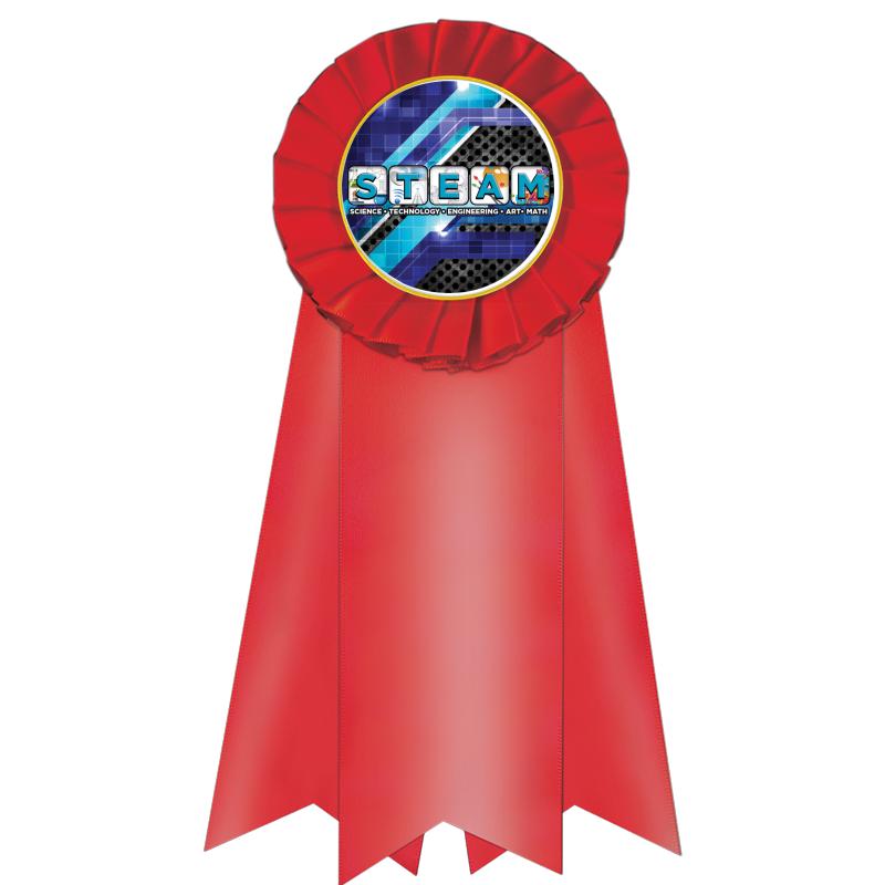 7" JUMBO RED MYLAR ROSETTE