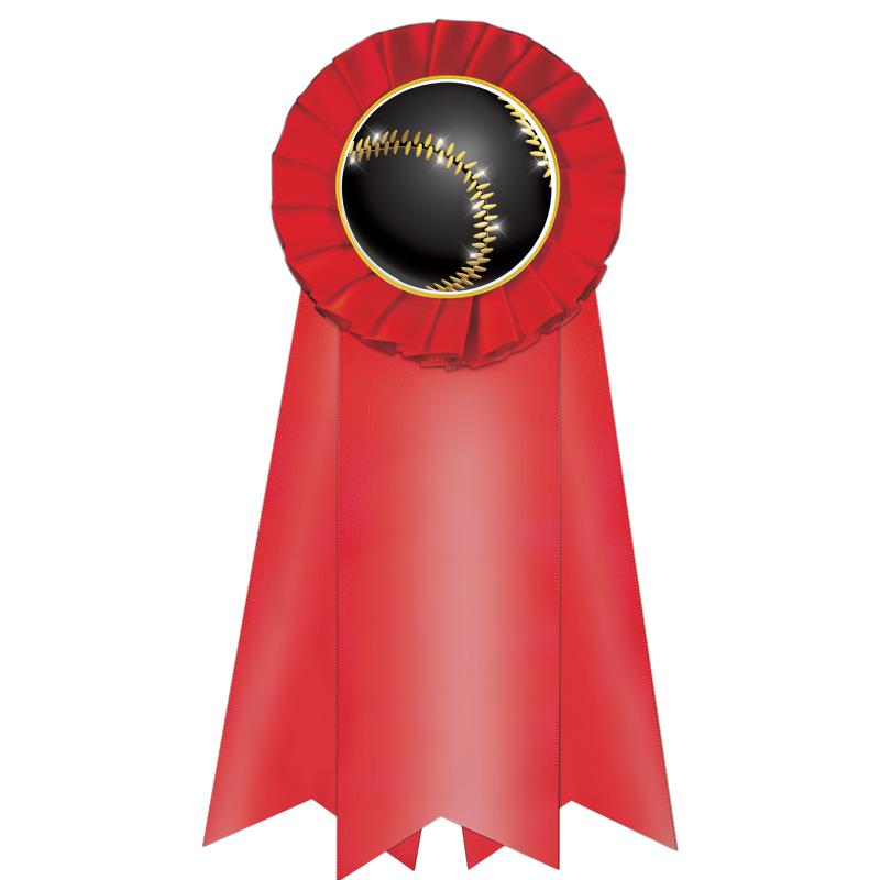 7" JUMBO RED MYLAR ROSETTE