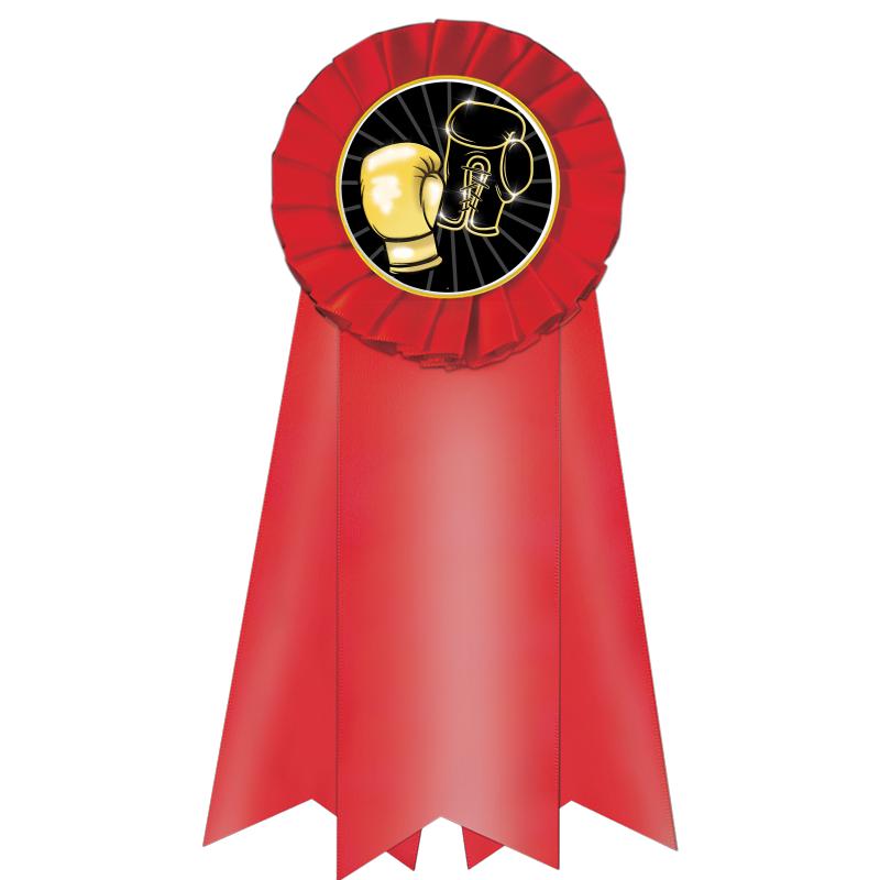 7" JUMBO RED MYLAR ROSETTE