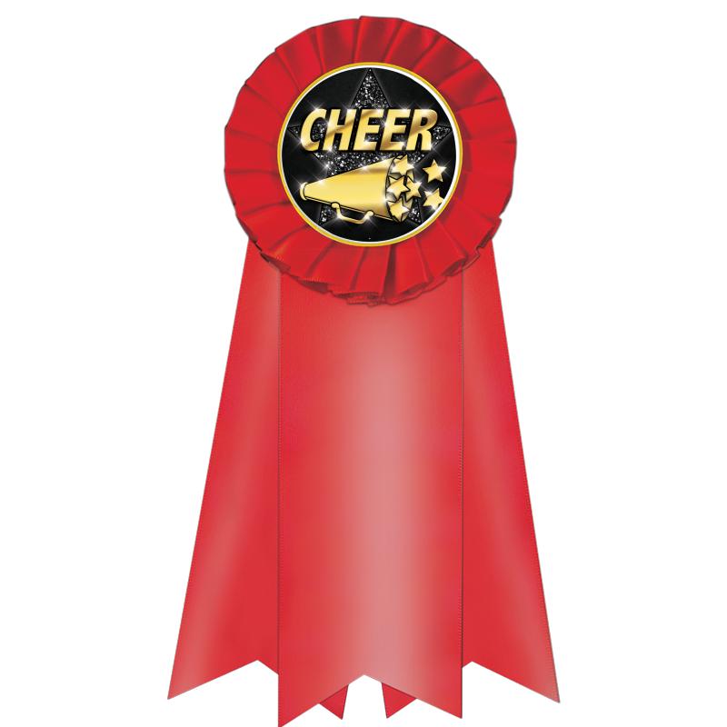 7" JUMBO RED MYLAR ROSETTE