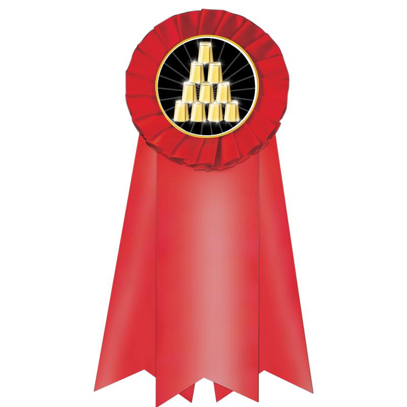 7" JUMBO RED MYLAR ROSETTE