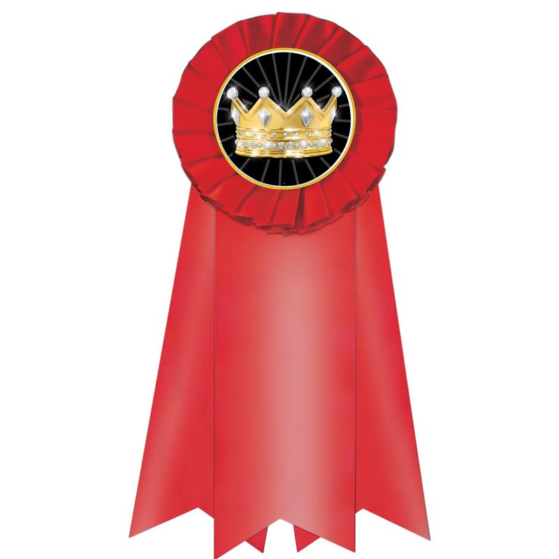 7" JUMBO RED MYLAR ROSETTE