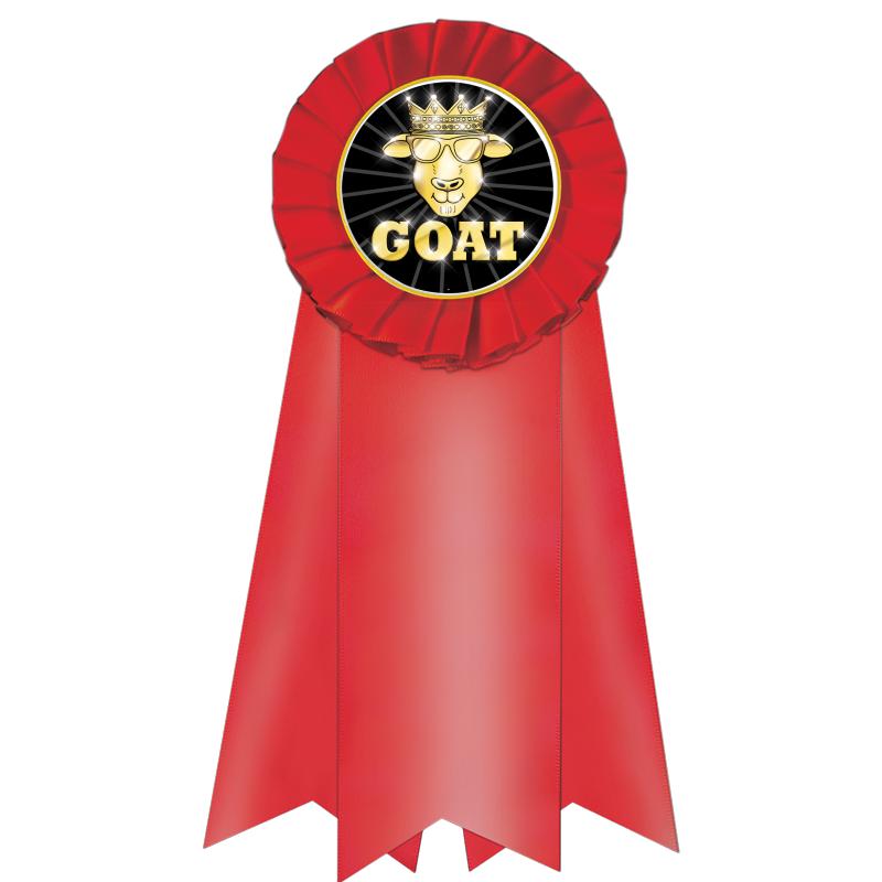 7" JUMBO RED MYLAR ROSETTE