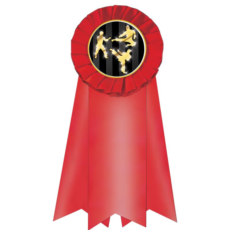 7" JUMBO RED MYLAR ROSETTE