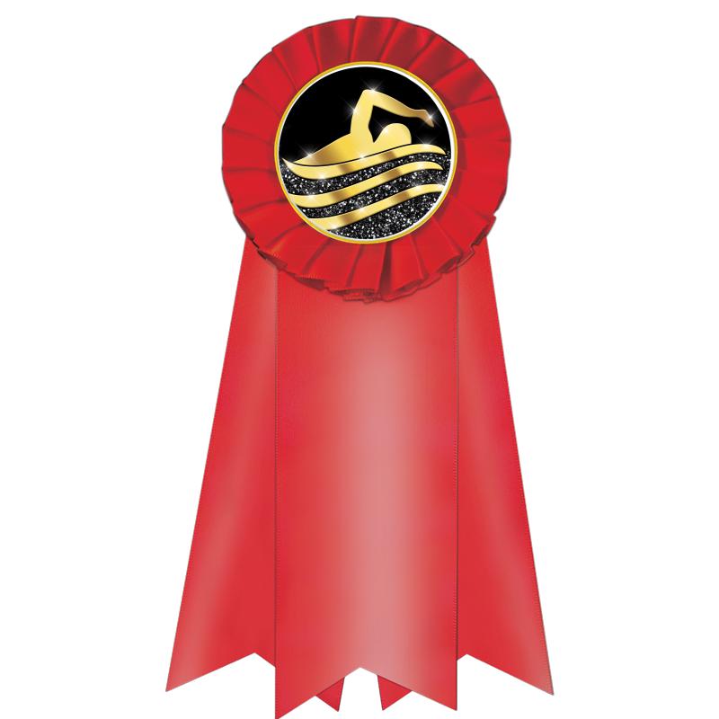 7" JUMBO RED MYLAR ROSETTE