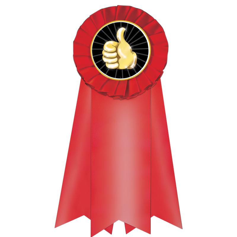 7" JUMBO RED MYLAR ROSETTE