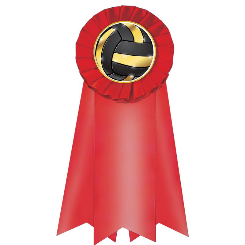 7" JUMBO RED MYLAR ROSETTE