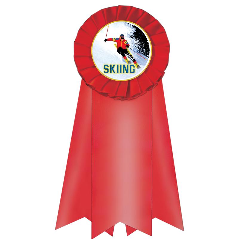 7" JUMBO RED MYLAR ROSETTE