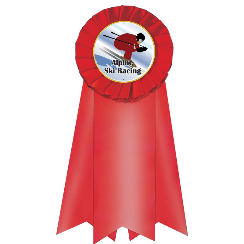 7" JUMBO RED MYLAR ROSETTE