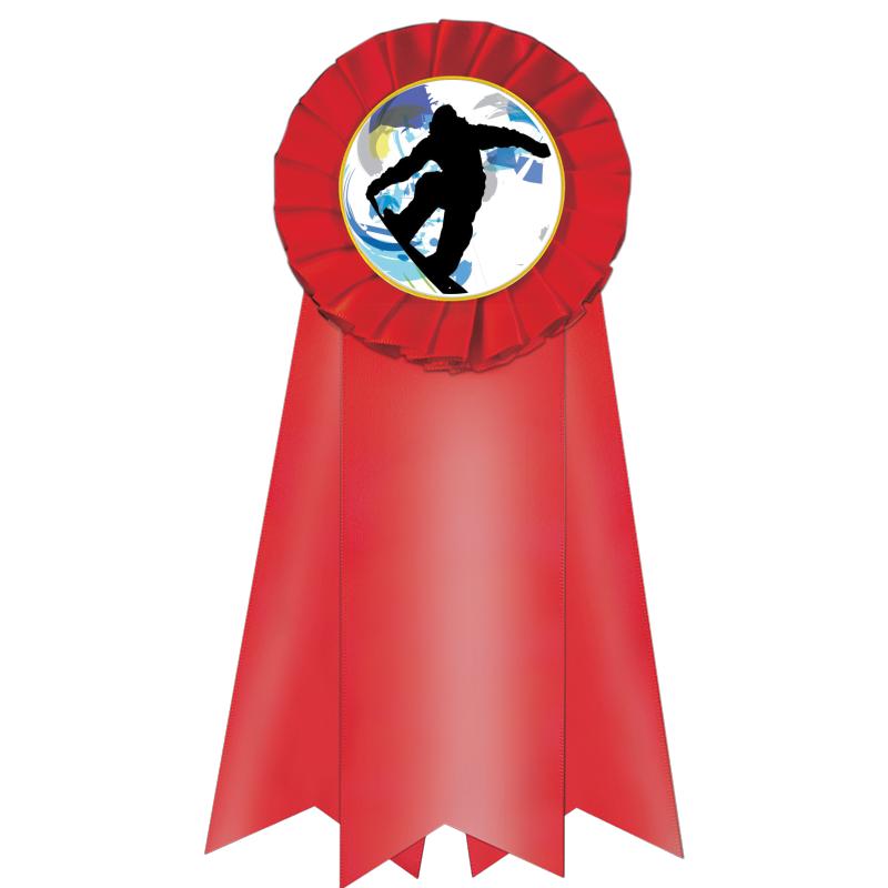 7" JUMBO RED MYLAR ROSETTE