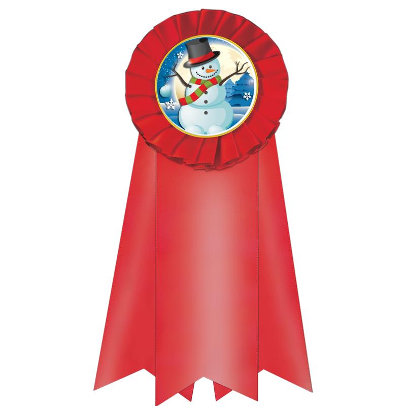 7" JUMBO RED MYLAR ROSETTE