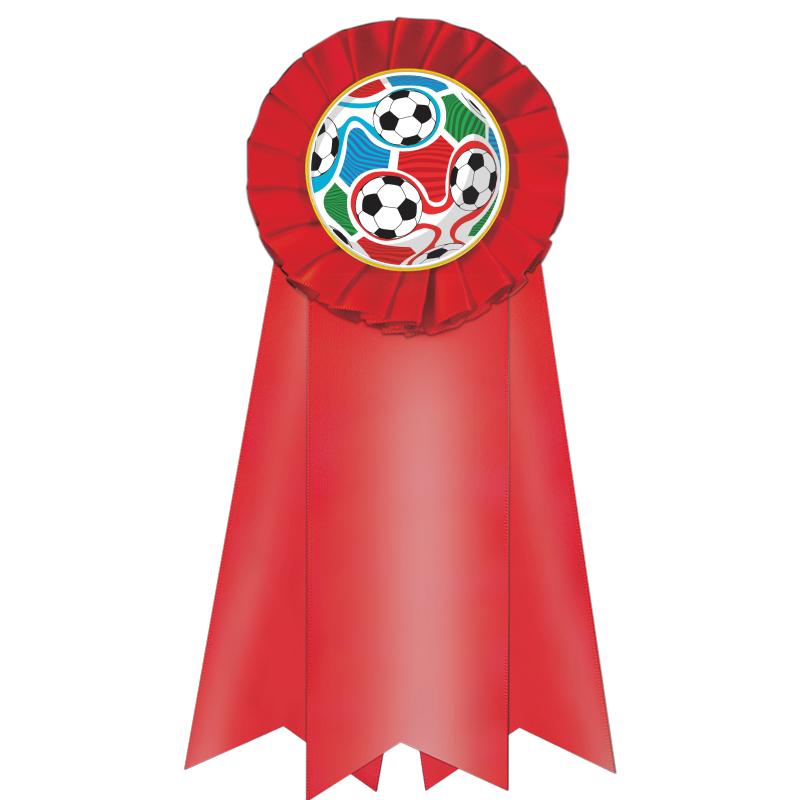 7" JUMBO RED MYLAR ROSETTE