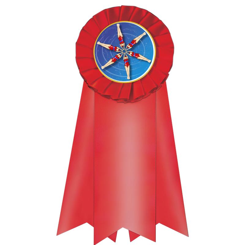 7" JUMBO RED MYLAR ROSETTE