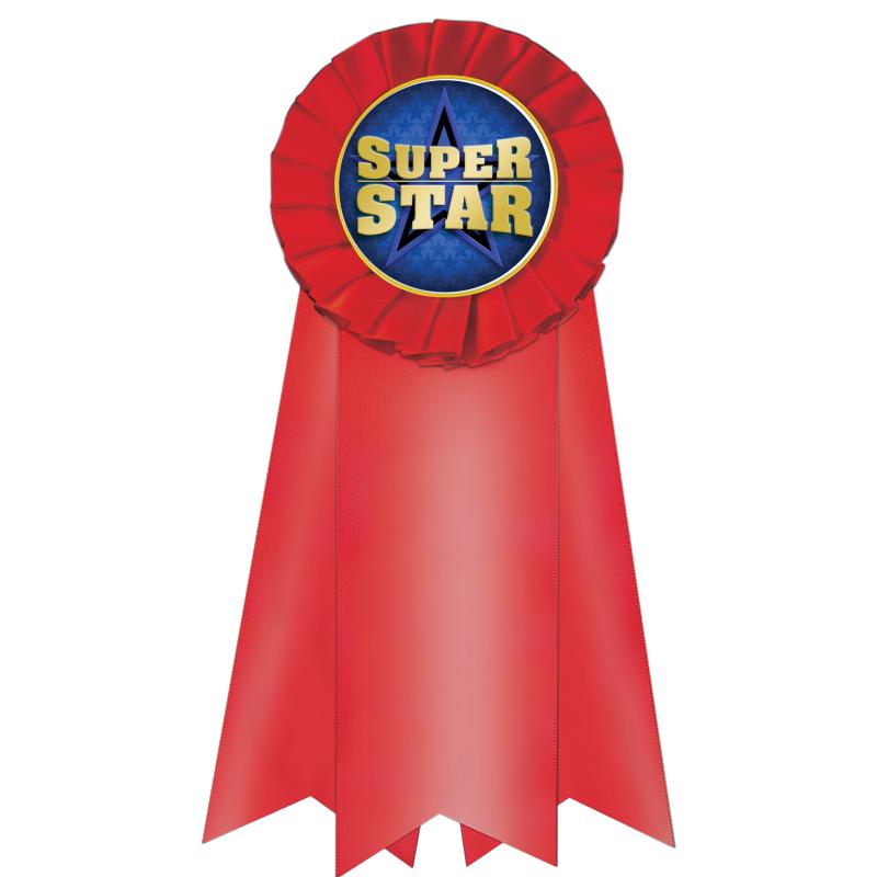 7" JUMBO RED MYLAR ROSETTE