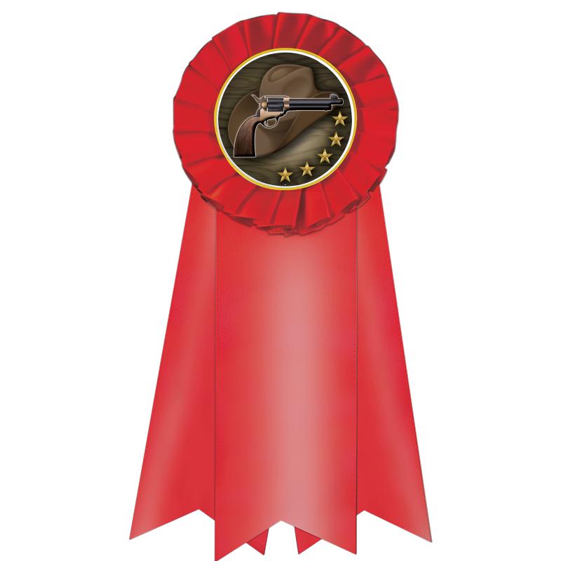 7" JUMBO RED MYLAR ROSETTE