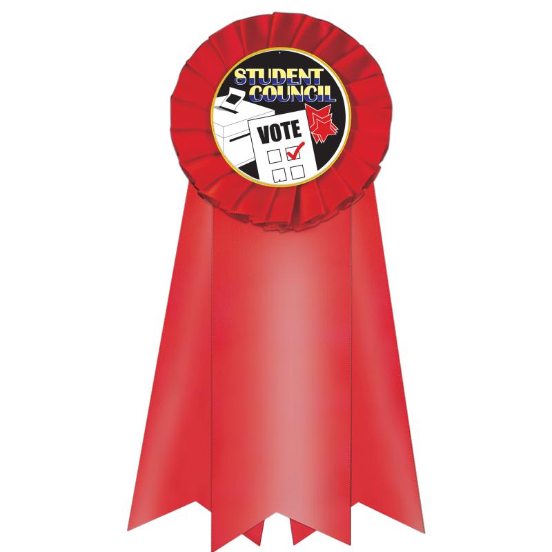 7" JUMBO RED MYLAR ROSETTE