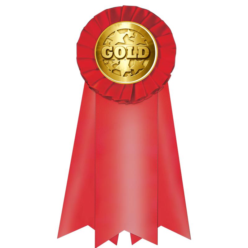 7" JUMBO RED MYLAR ROSETTE