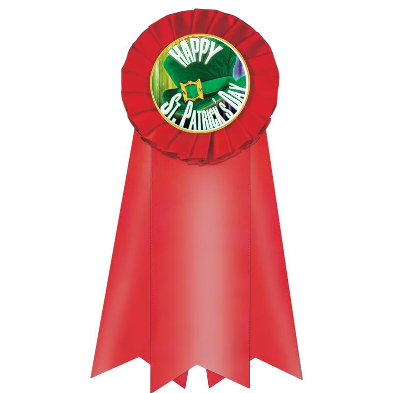 7" JUMBO RED MYLAR ROSETTE