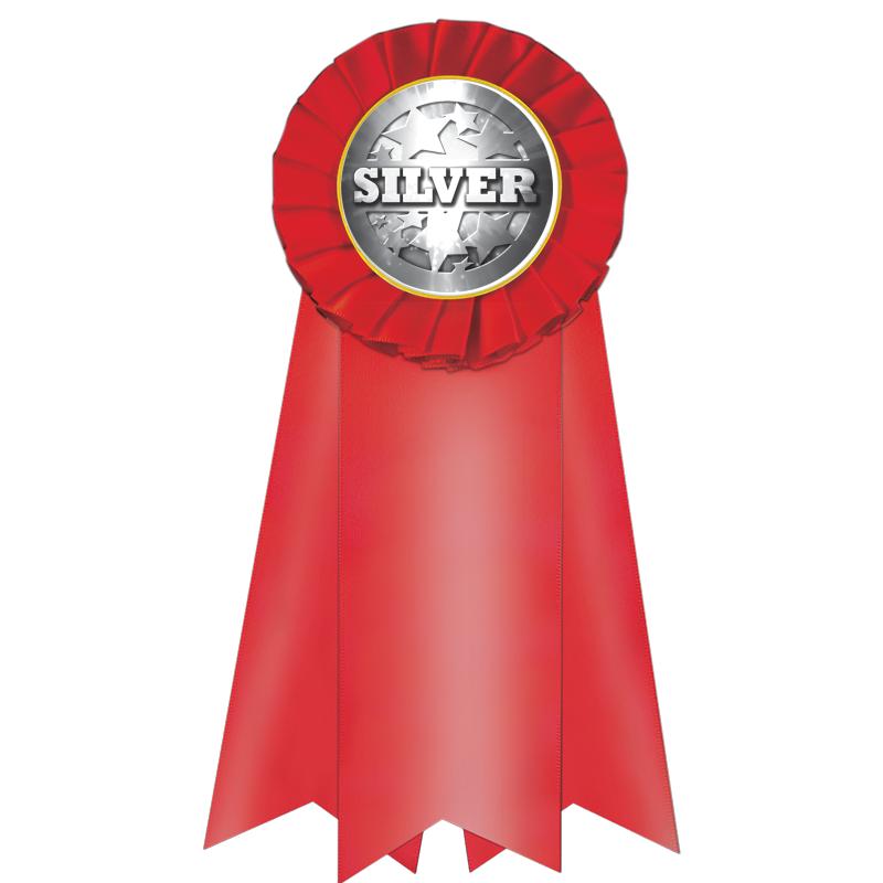 7" JUMBO RED MYLAR ROSETTE