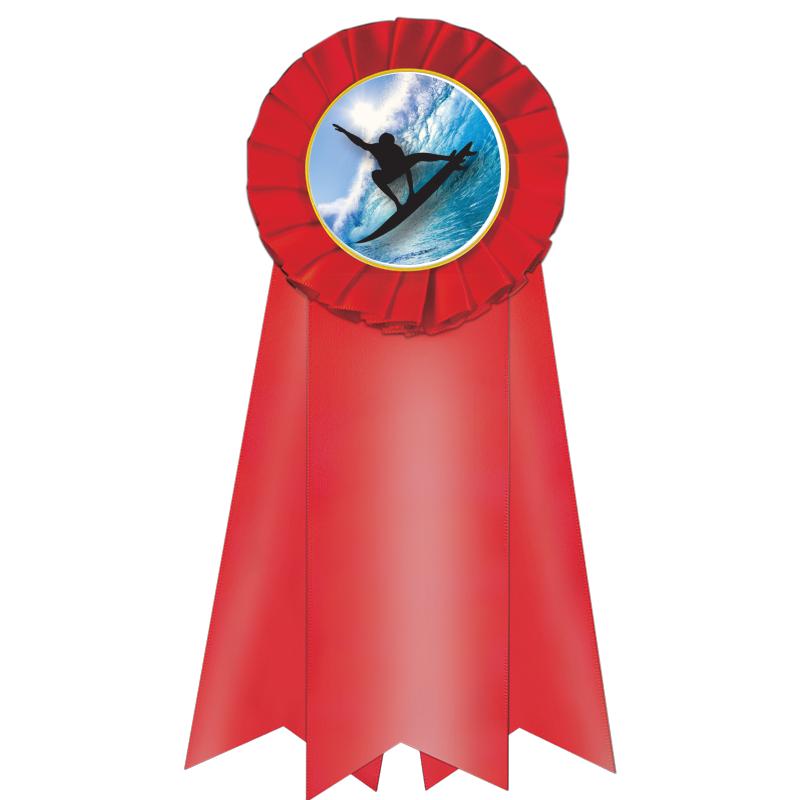 7" JUMBO RED MYLAR ROSETTE