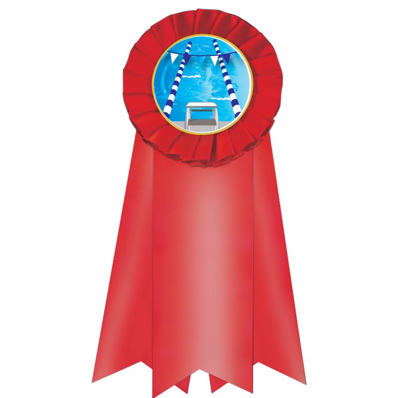 7" JUMBO RED MYLAR ROSETTE