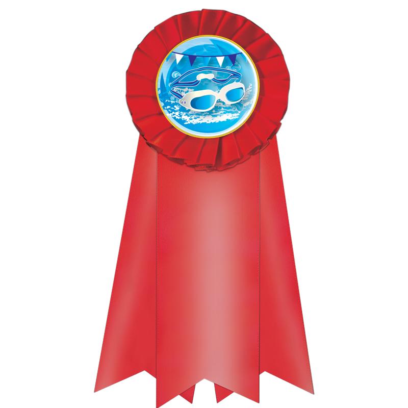7" JUMBO RED MYLAR ROSETTE