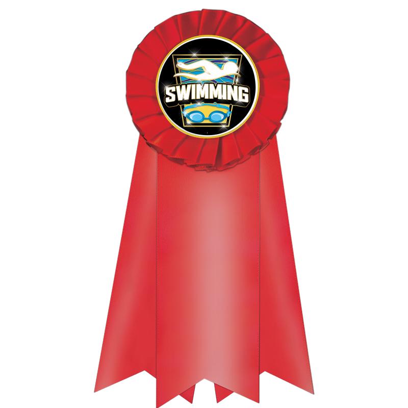 7" JUMBO RED MYLAR ROSETTE